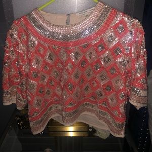 Endless Rose Sequin Crop Top-Large